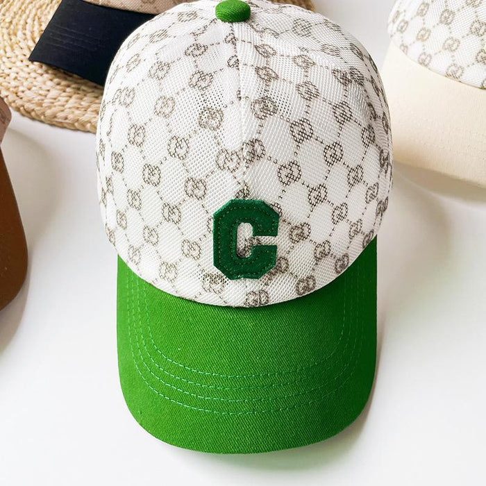 Summer C Letter Kids Shade Hollow Mesh Cap