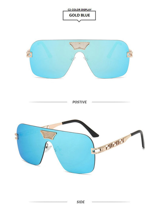 Metal integrated sheet chain frameless avant-garde Sunglasses