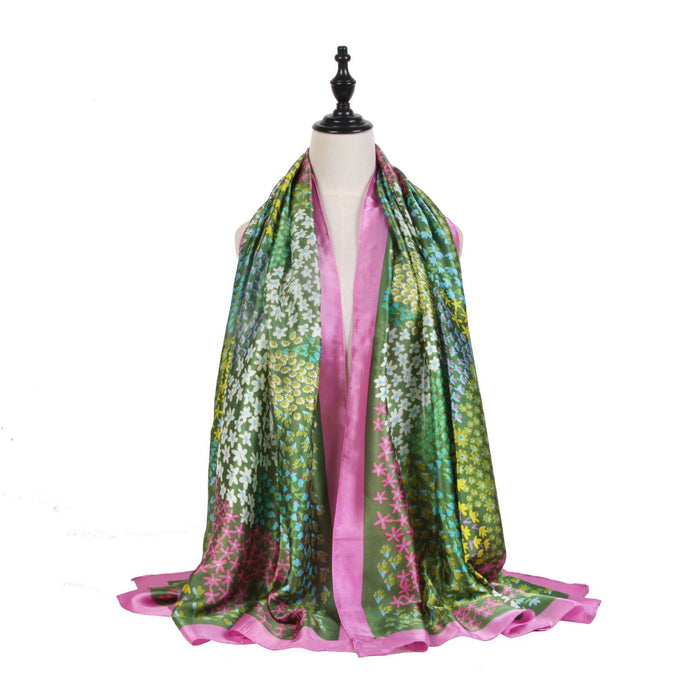 Womens' Spring Printed New Satin Scarf Sunscreen Scarf