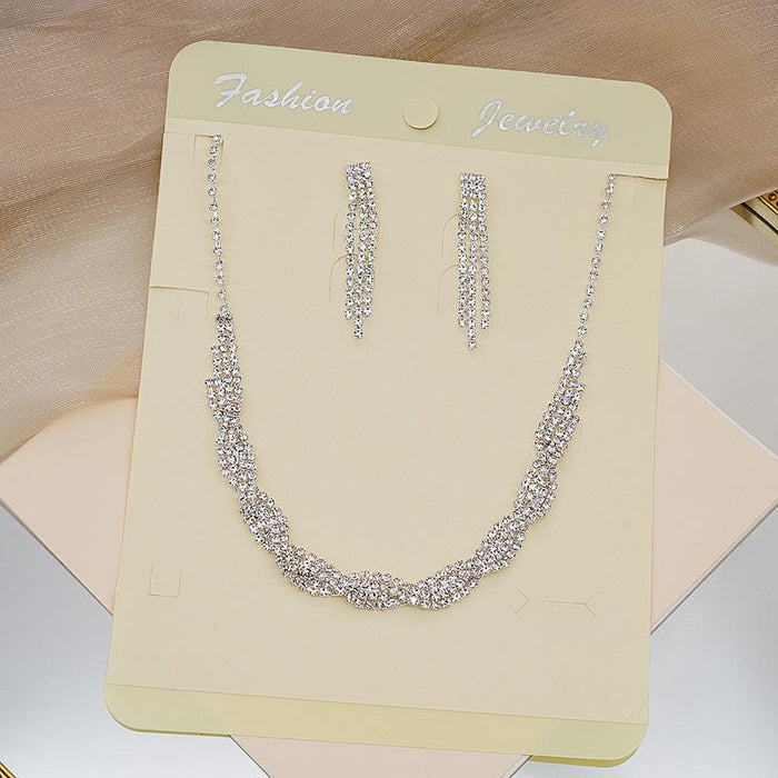 Fashion Woven Women's Jewelry Necklace Earring Set