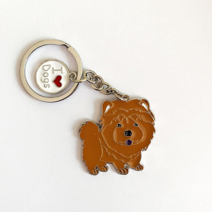 Multicolor Pet Dog Painted Zinc Alloy Keychain