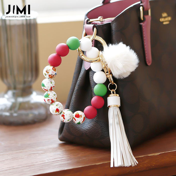 Hand Woven Silicone Tassel Key Chain