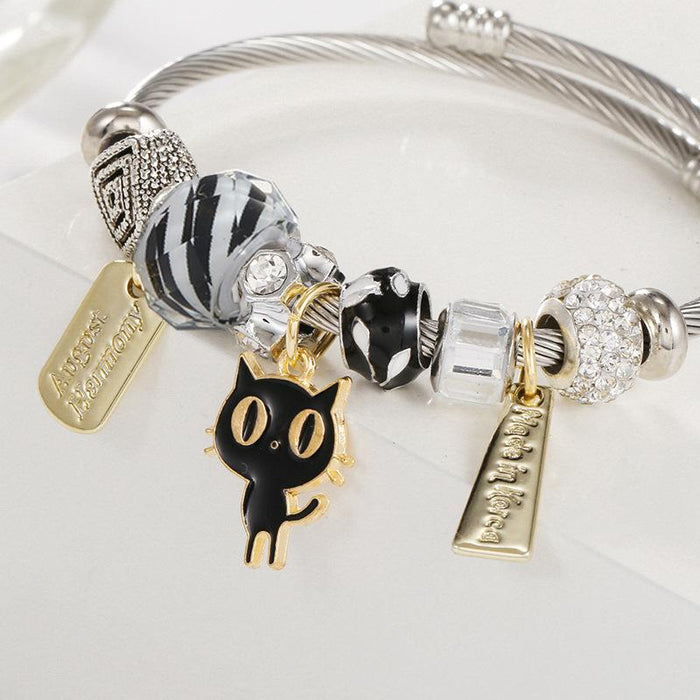 DIY Cat Bracelet Titanium Steel Bracelet