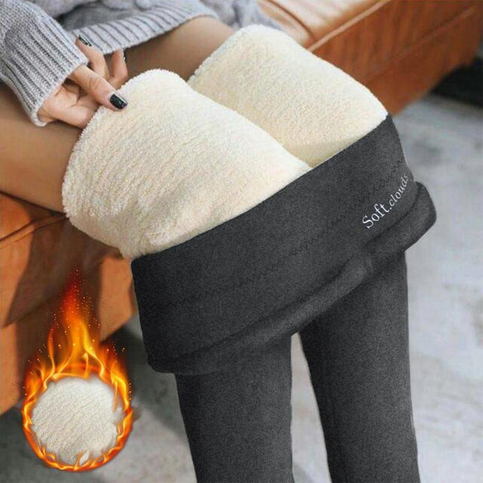 Winter Thick Velvet Leggings Warm Fleece Lined Tights Leggings