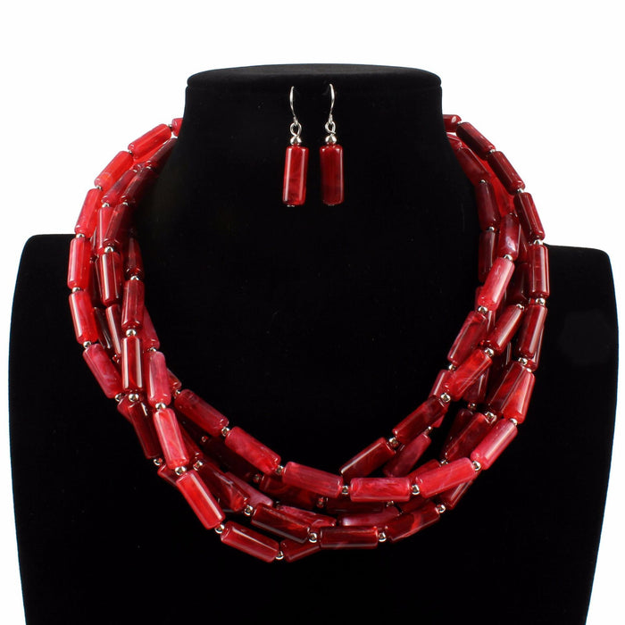 Female Jewelry Two-color Cylindrical Necklace