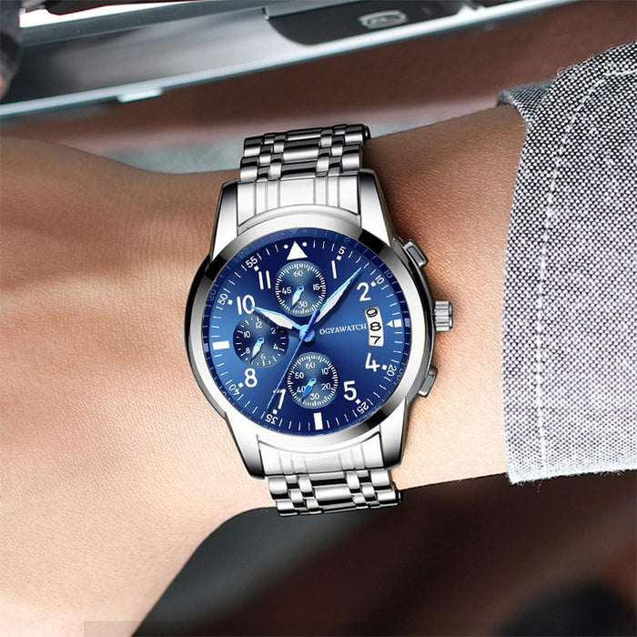 Luxury Quartz Watch Men watch Business Stainless Steel Wristwatch