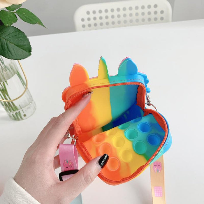 Silicone children's unzipping coin purse press toy