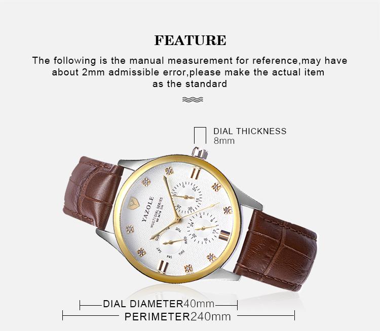 YAZOLETop Brand Luxury Auto Date Week Fashion Men Watch Clock