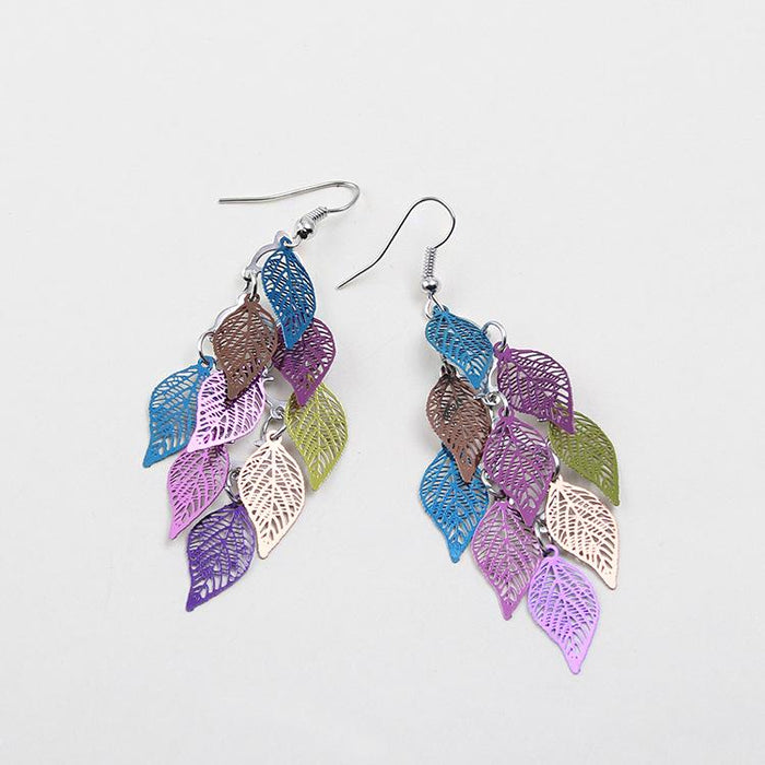 New Fashion LEAF EARRINGS COLOR Earrings Earrings Earrings Copper Accessories Jewelry