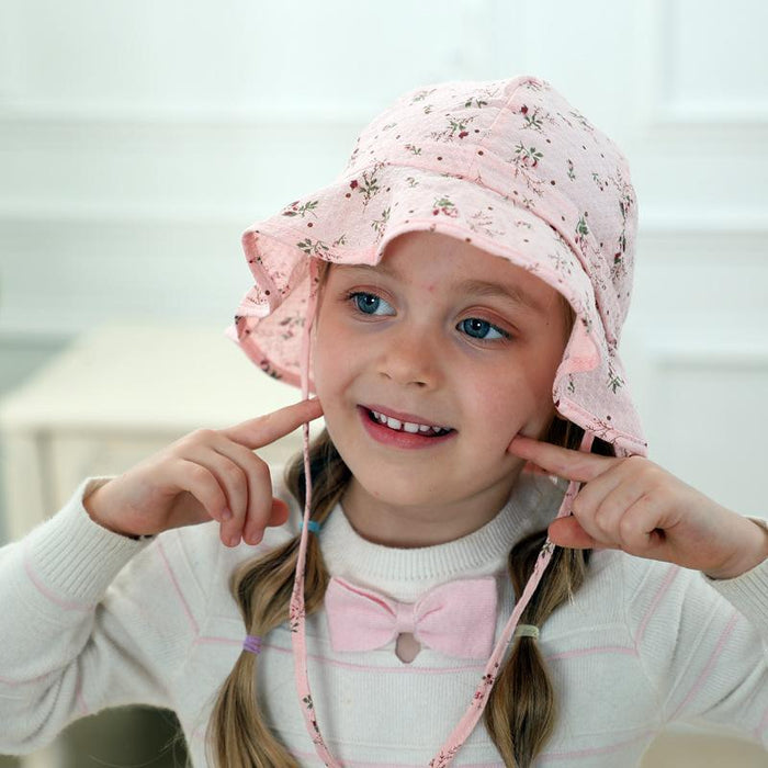 Spring Floral Ruffled Children's Bucket Hat