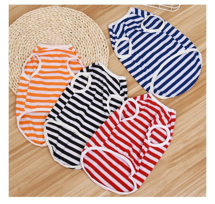 Summer dog clothes small and medium dog pet striped cotton