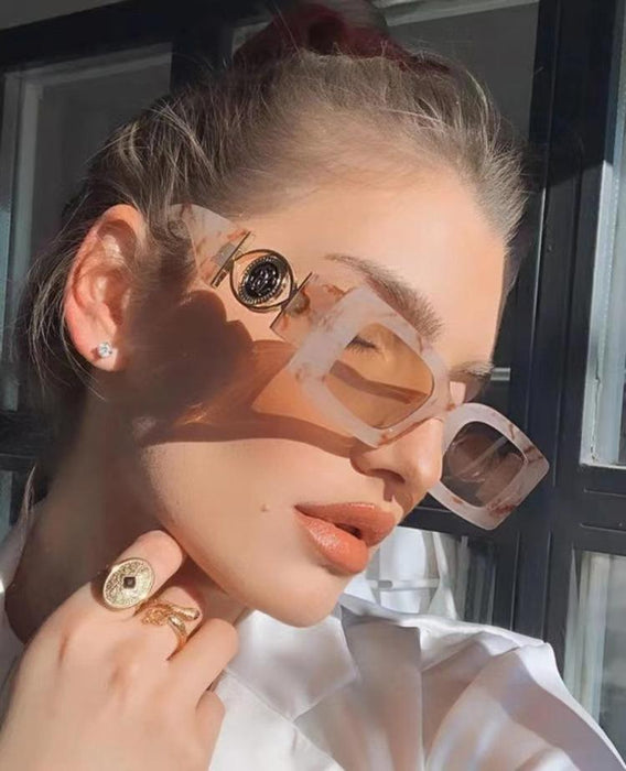 Small frame square sunglasses and sunglasses