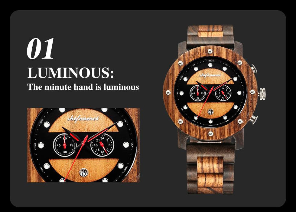 New Steel Room Men's Fashion Retro Multifunctional Quartz Watch