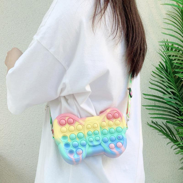 Bow Decompression Color Bag Children's Messenger Bag