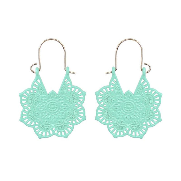 Simple Color Rose Candy Color Geometric U-shaped Earrings Female