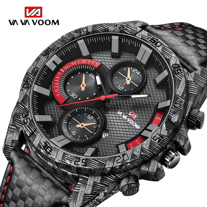Men Watches Pilot Sport Chronograph Male Fashion Quartz Wrist Watch Waterproof Black Clock