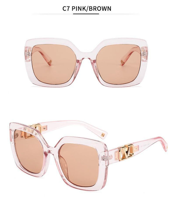 Box fashion sunglasses large frame sunglasses