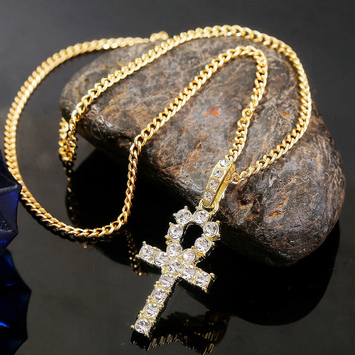 Punk Hip-hop Letter Full Diamond Necklace
