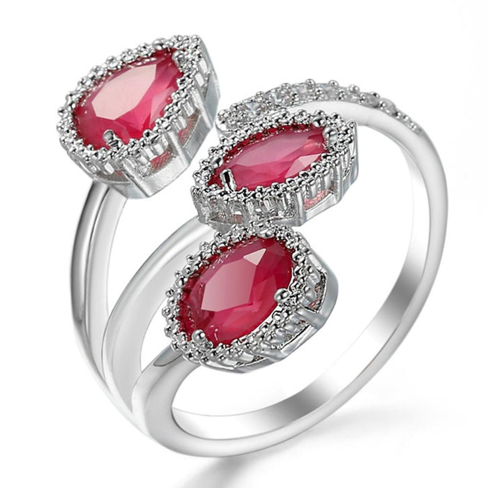 Fashion Character 14K White Gold Plated Adjustable Rings