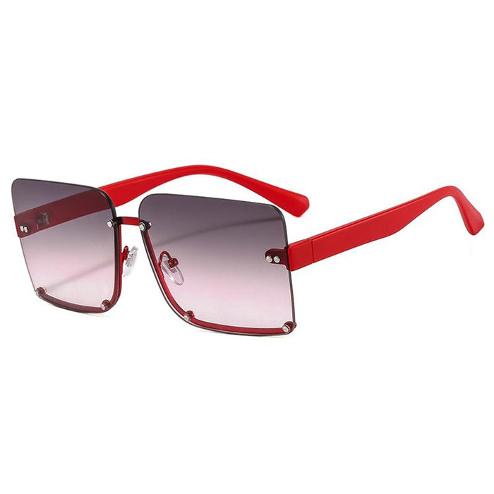 Half frame square Sunglasses Retro