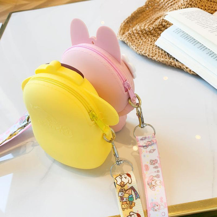 Cartoon messenger bag silicone coin purse toy