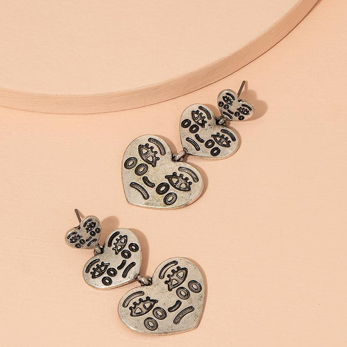 New Fashion Creative Sad Retro Crying Face Love Earrings