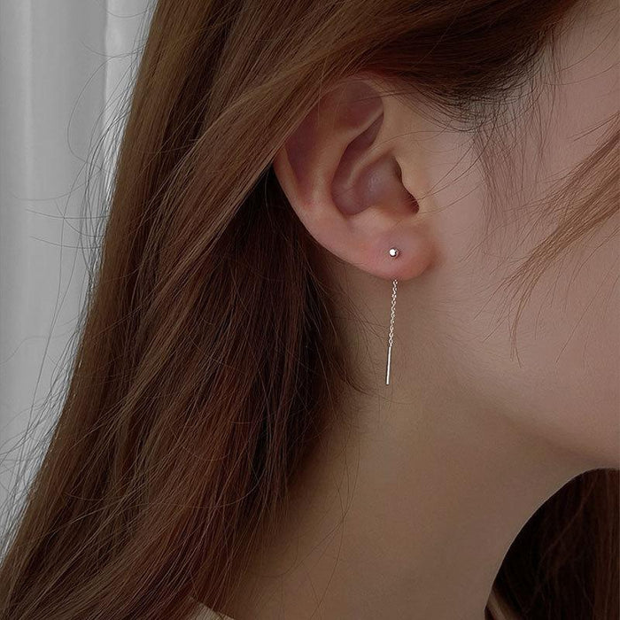 Silver Needle Earring Small Stud Earrings