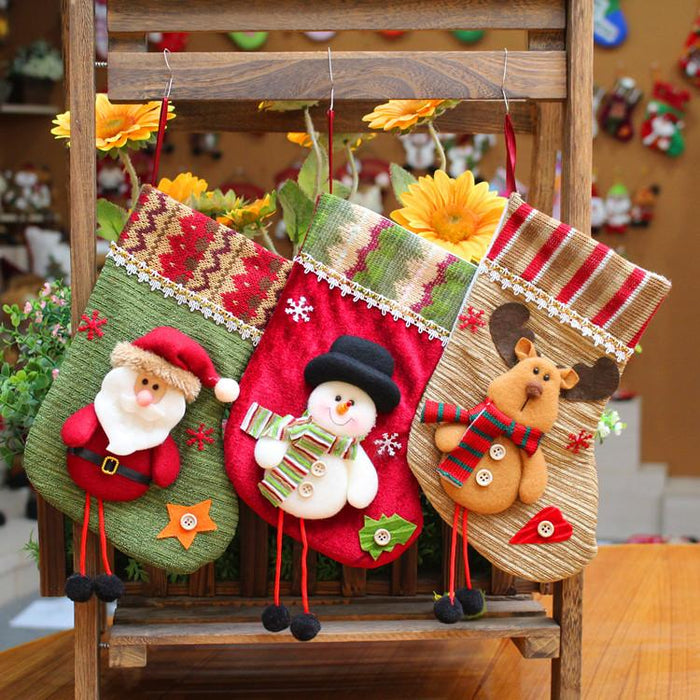 Christmas Tree Decorations Socks Gift Bag