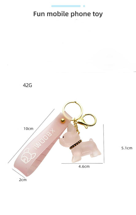 Trendy French Bulldog Keychain Woman Bag Pendant