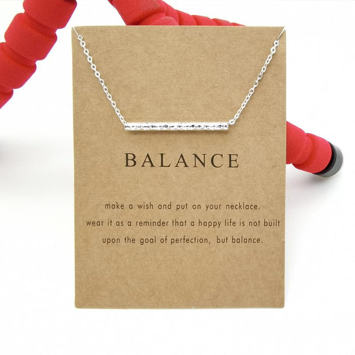 Balance Beam Clavicle Chain Card Short Necklace