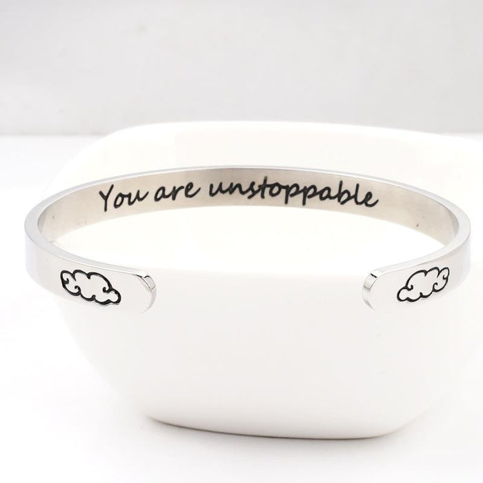 New Couple C-shaped Stainless Steel Bracelet Titanium Steel Open Bracelet Bangle