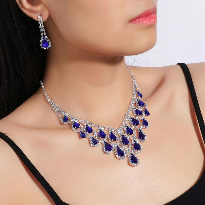 New Fashion Women's Necklace Earrings Two Piece Suit