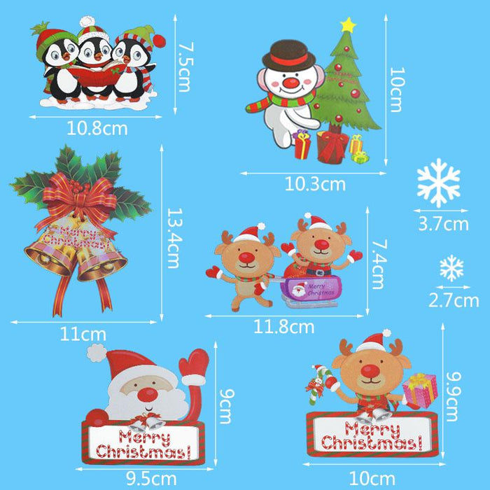 1 Sheet Merry Christmas Snowflake Snowman Window Sticker