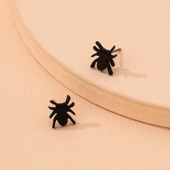 New Fashion Black Exaggerated Spider Earrings