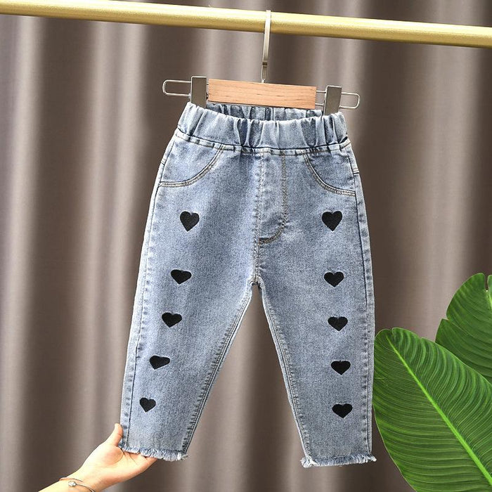 Girls Casual Cartoon Winter Jeans For 2-6 Years