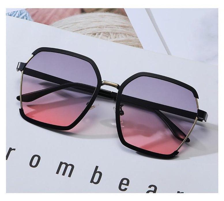 Metal sunglasses large frame anti ultraviolet