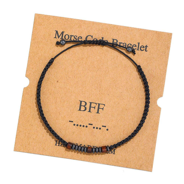 Morse Code Alphanumeric Woven Bracelet