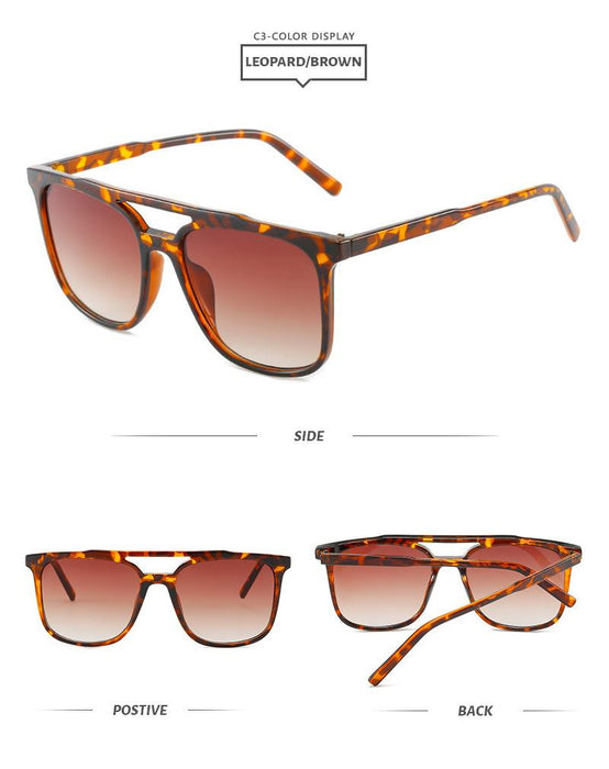 Square double beam Sunglasses Retro