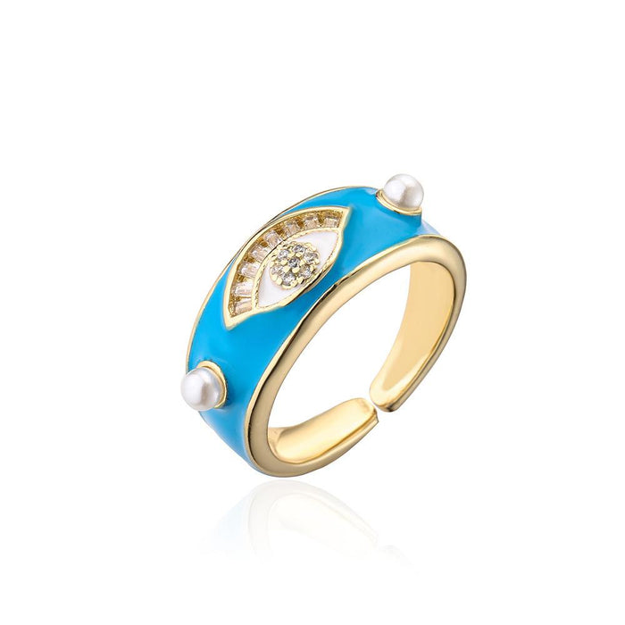 Colored Drip Zircon Statement Open Ring