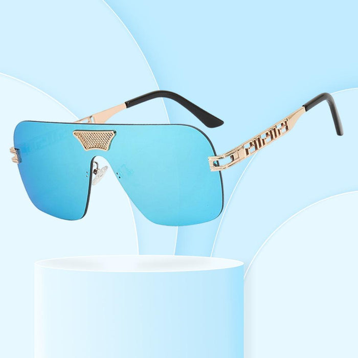Metal integrated sheet chain frameless avant-garde Sunglasses