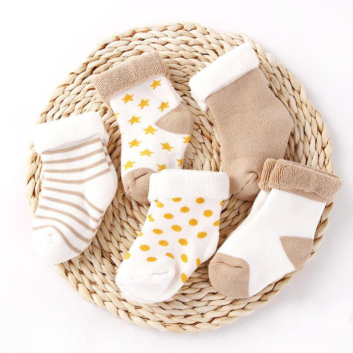 5pairs/lot NewBorn Baby Socks Thicken Cartoon Socks