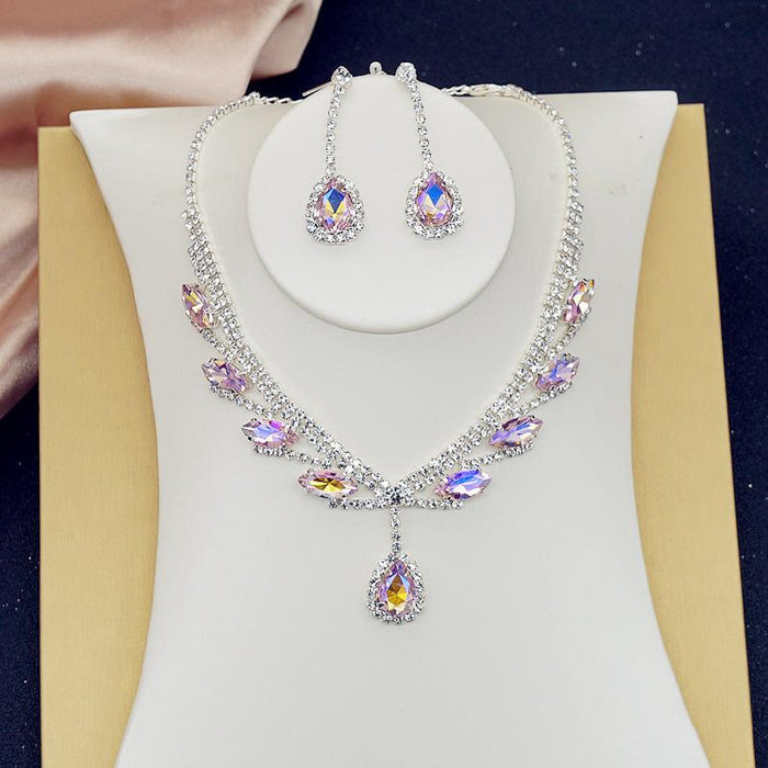 New Versatile Fashion Women's Jewelry Necklace Earrings Two Piece Set