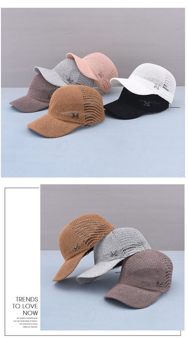 Summer Outdoor Letter M Hollow Baseball Cap