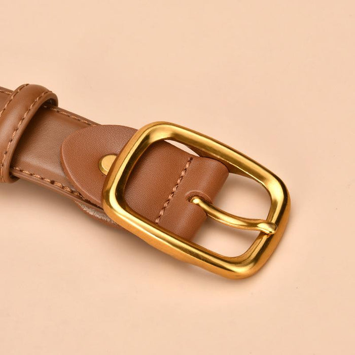 New Women's Japanese Pin Buckle Belt, Casual and Versatile Vintage Leather Belt