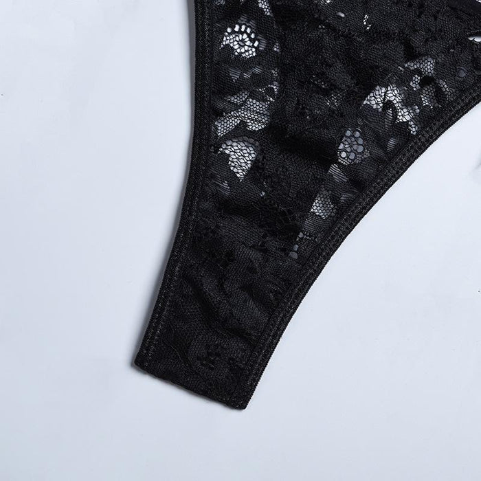 Sexy Lingerie Women's Lace Push Up Underwear Three-piece Set