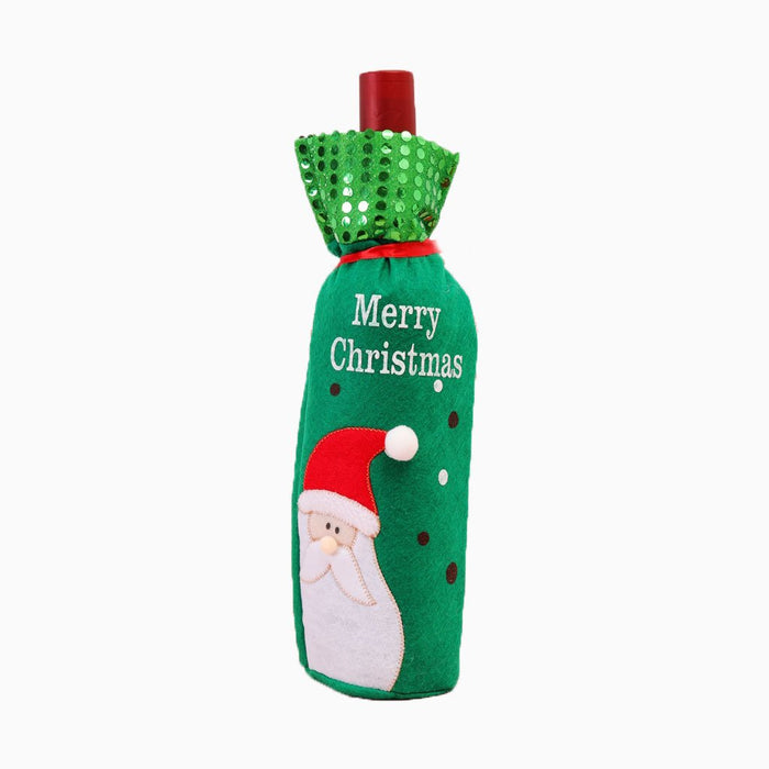 Christmas Decorations Red Wine Bottle Bag Cover