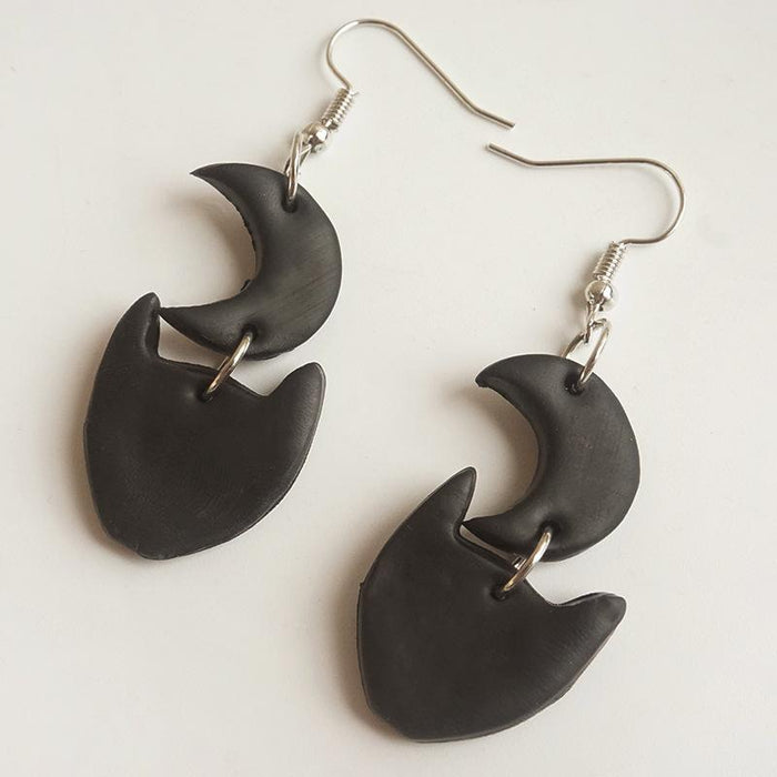 Ghost Ghost Pumpkin Bat Cat Moon Clay Earrings Jewelry