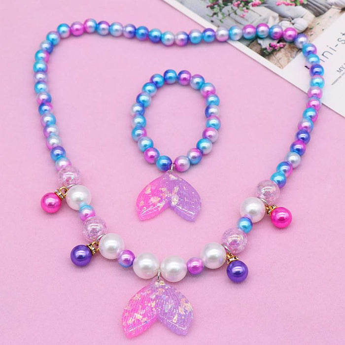 Children's Necklace Ocean Mermaid Cartoon Jewelry Set