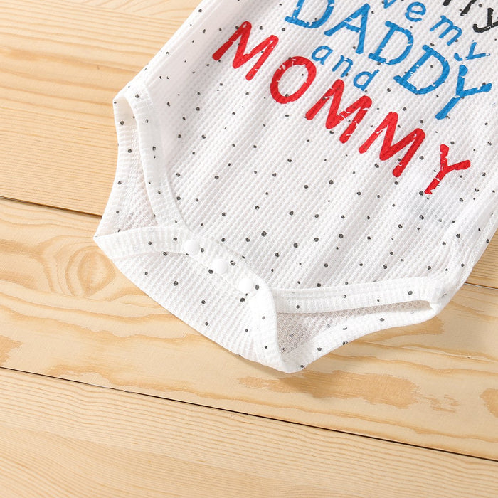 Waffle alphabet printed baby Hathaway three piece set