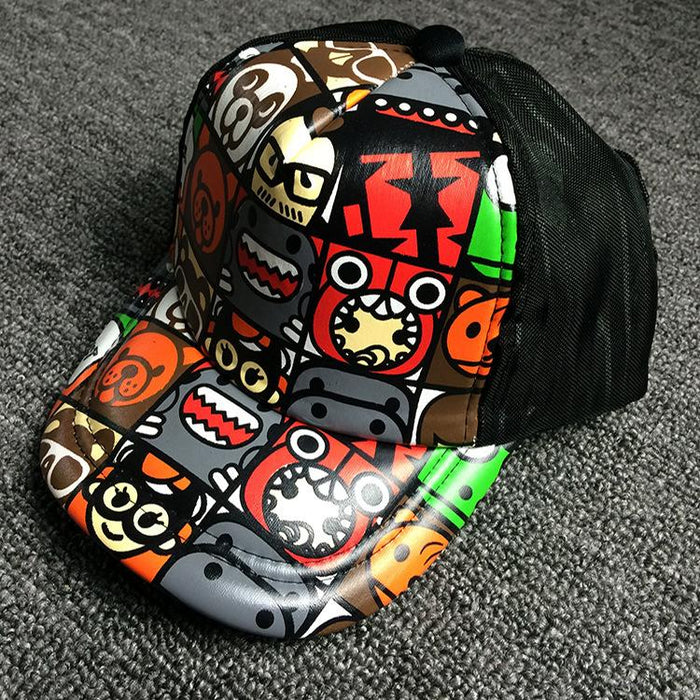 Summer Children's Cartoon Graffiti Parent-child Sunshade Cap